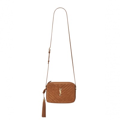 YSL LOU CAMERA BAG IN QUILTED SUEDE AND SMOOTH LEATHER 6125441S7R77761 (23*16*6cm)